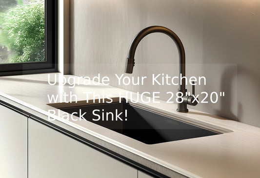 🔥 Upgrade Your Kitchen with This HUGE 28"x20" Black Sink!