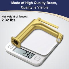 Brushed Gold Single Hole Bathroom sink Faucet with Pop-up Drain Suitable for 1 Hole