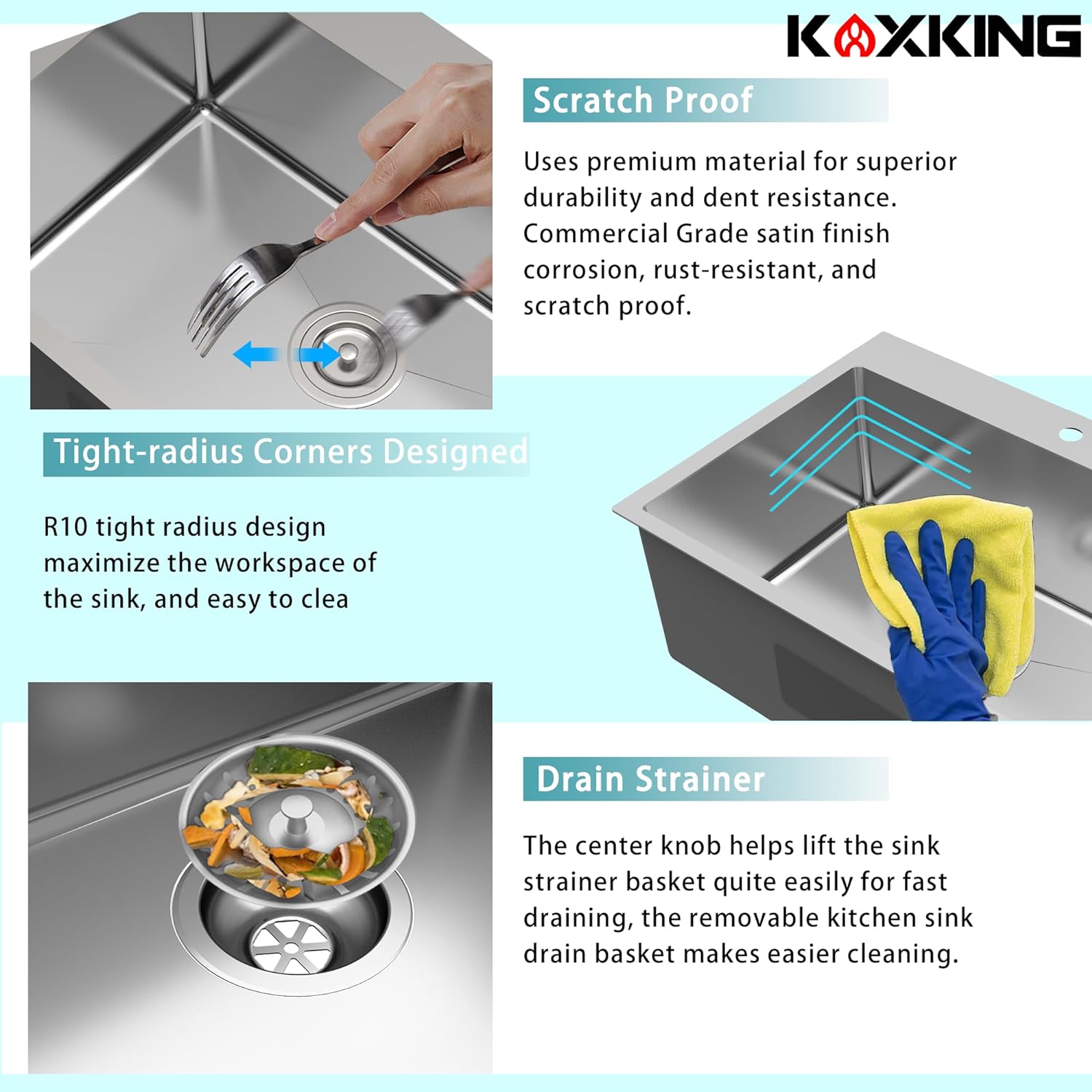 Sink Bot Machine 28 x 20 Inch Stainless Steel Single Bowl Drop In Kitchen Sink with Bot ...