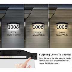 LED Solar Powered Address Sign Outdoor Waterproof