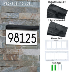 LED Illuminated Waterproof Outside Address Sign 3000K Warm White